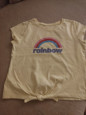 Yellow H&M T-shirt like new with tie for girls 8-10 years
