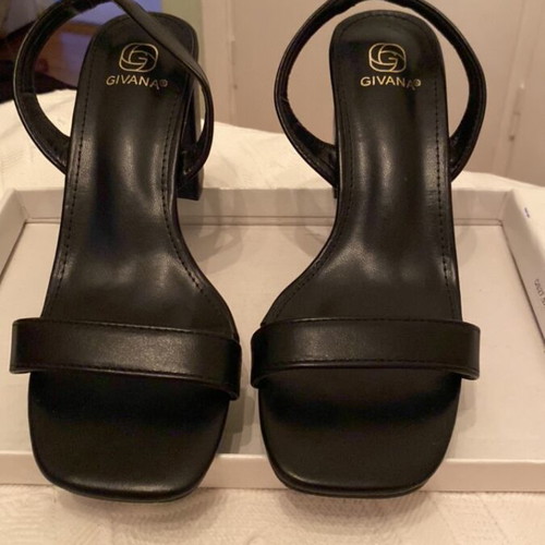 Black sandals with ankle strap like new