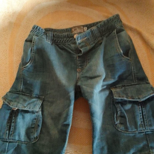Jean bermuda shorts for boy 8 years like new, blue cargo style