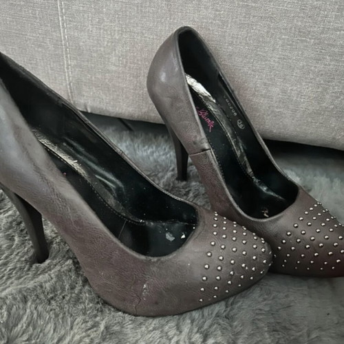 High Heels with Studs Brown Size 36 Used