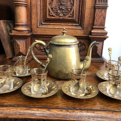 Old Turkish tea set used in good condition