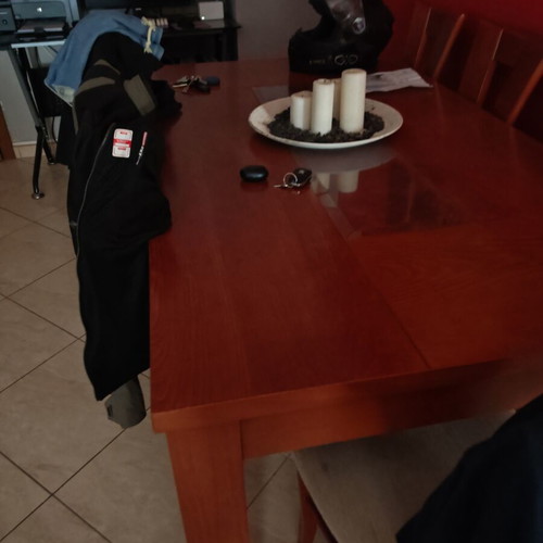 Solid cherry dining set with 6 chairs and buffet