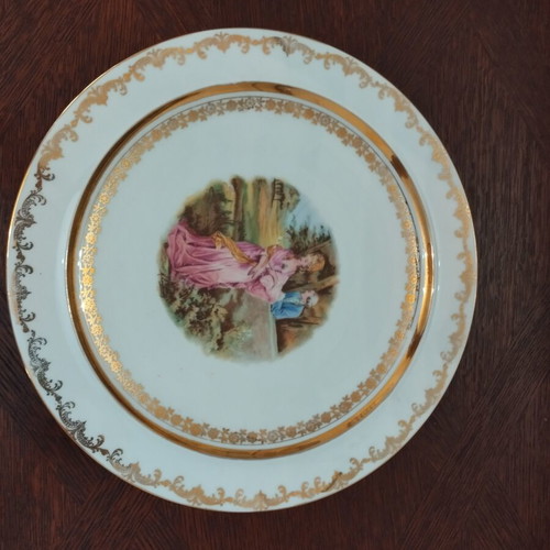 Retsch & Co Bavaria porcelain decorative plate 27.2 cm used, cracked