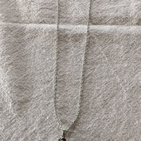 Pendant chain with flower like new, silver
