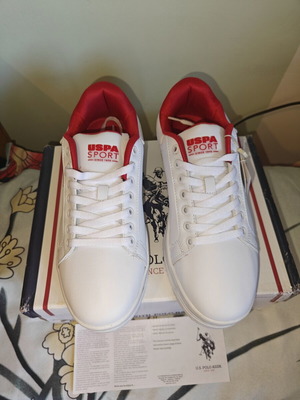 U.S. Polo Assn. sneakers new with tags, white and red, size 39