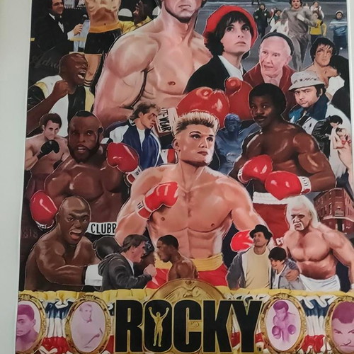Rocky silk screen printing like new, collectible movie art