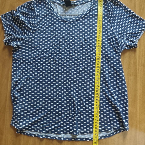 H&M Polka Dot T-shirt XS used, blue