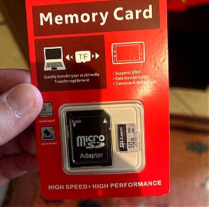 Πωλείται κάρτα μνήμης micro sd 512 Σφραγισμένη