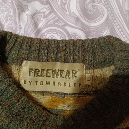 Woolen men's sweater used, size L, multicolored