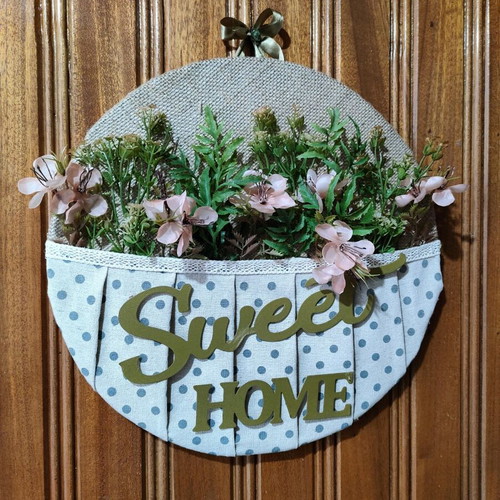 Handmade door decoration new with fabric and flowers