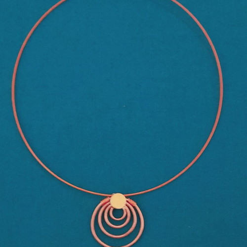 Handmade necklace new, copper, bronze, steel plated