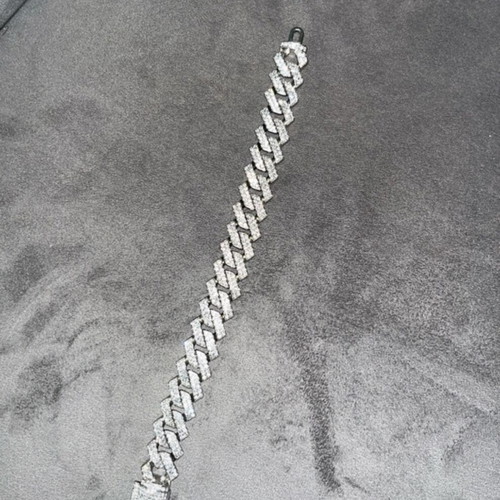 Bracelet diamonds 21cm new, silver color