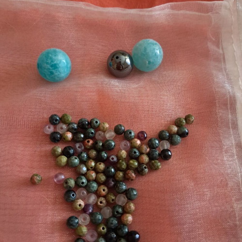Beads made of semiprecious stones used for jewelry making