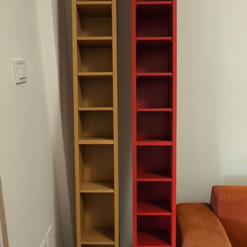 IKEA bookcases used, tall and narrow