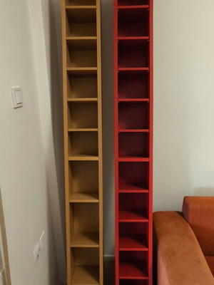 IKEA bookcases used, tall and narrow