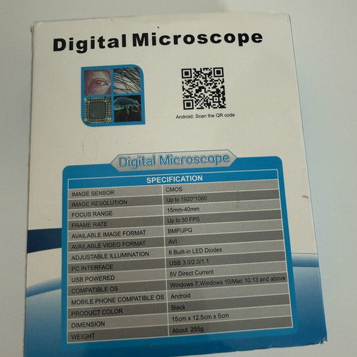 USB Digital Microscope 2MP Full HD 1080p with LED and Stand like new