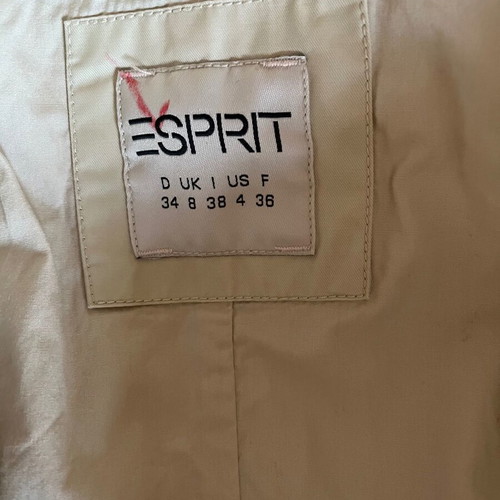 Esprit trench coat used, beige, size S with belt and hood