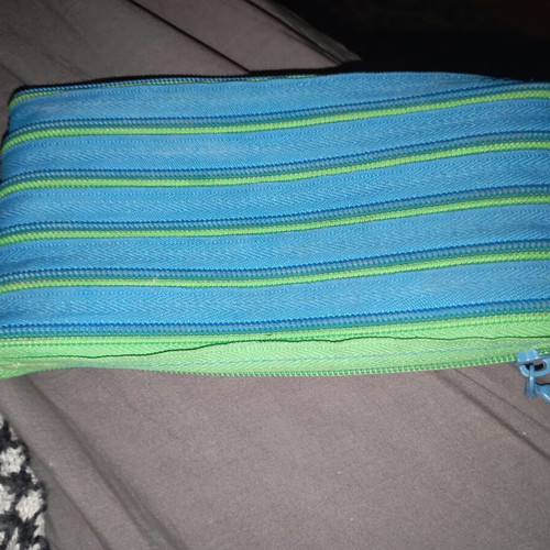 ZiPit vintage toiletry bag like new, textile with neon zipper