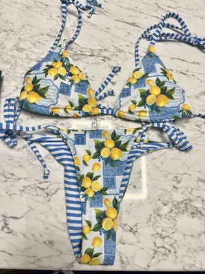 Bikini set lemons double-sided, new from Shein