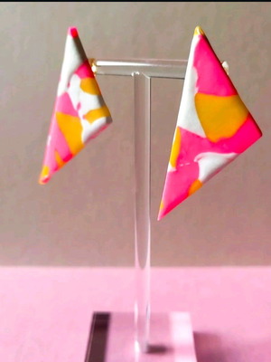 Handmade polymer clay earrings new, multicolored