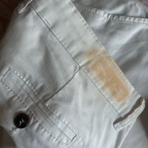 White chino pants used with label defect, size M