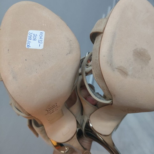 Di Beatrice beige leather platform sandals size 36.5