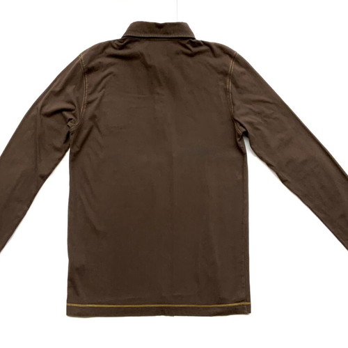 Guru men's long-sleeve brown polo shirt used, size L