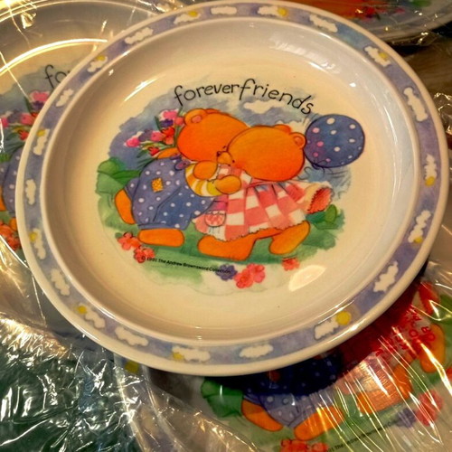 Forever Friends kids plates set new, 9 pieces, 21 cm, collectible teddy bears design