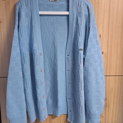 Lacoste men's wool cardigan like new, blue, size XXL