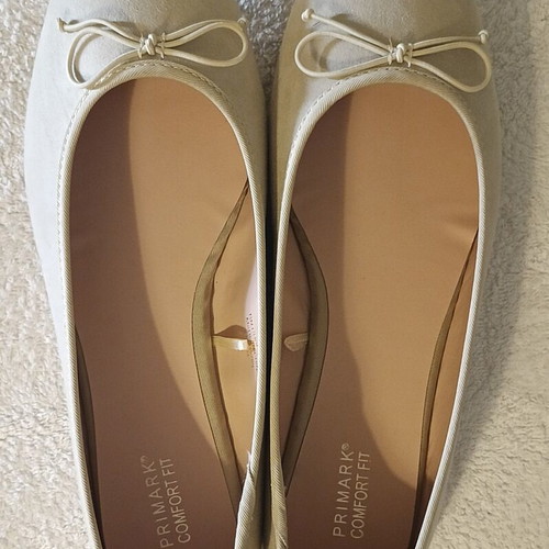 Primark women's ballerinas new, beige suede, size 40