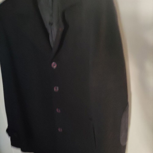 Montgomery men's coat 50% wool 50% trevira like new, leather sleeves