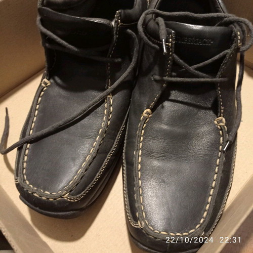 Lumberjack men's leather shoes black moccasins like new size 43