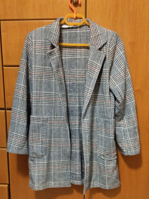 Blazer checked, used, size M, light gray