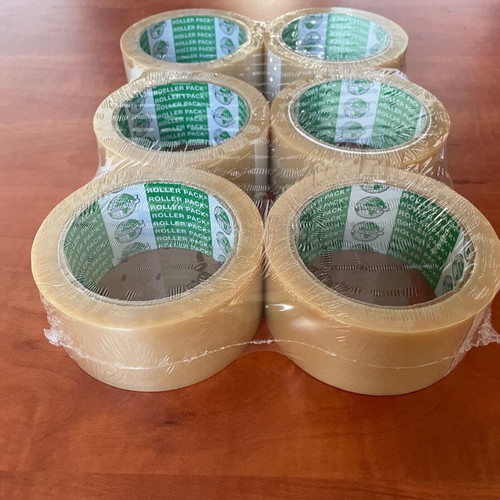 Roller Pack PVC packing tape 48mm x 60m, pack of 6, new