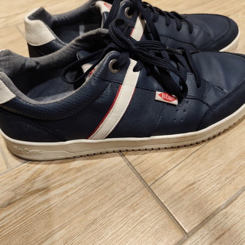 Lee Cooper men's navy blue leather sneakers used size 45 flats