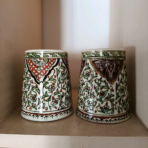 Kioutacheia style mug handmade, like new, height 11.5 cm