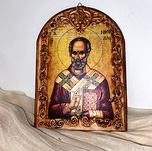 Χειροποίητη εικόνα του Αγίου Νικολάου