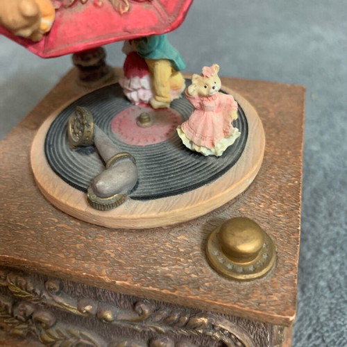 Vintage music box with figures used, functional
