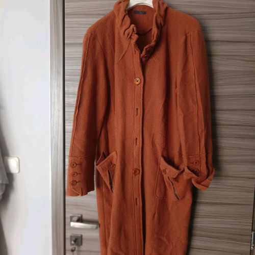 Wool coat used, comfortable XXL, orange