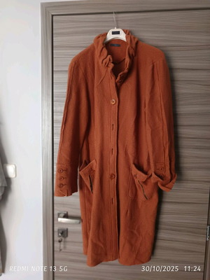 Wool coat used, comfortable XXL, orange
