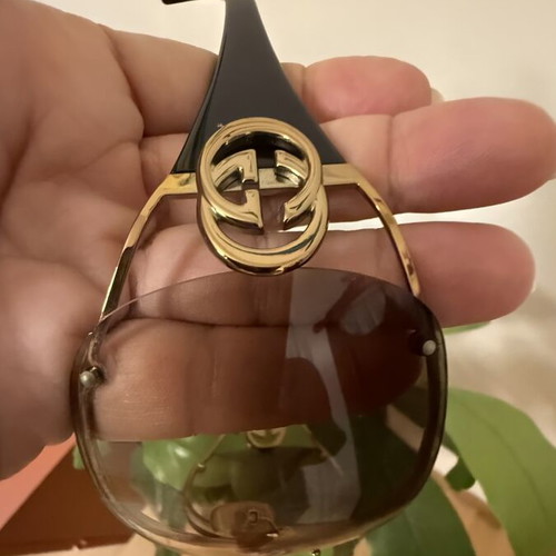 Gucci vintage shield sunglasses GG2802/S like new, brown and gold