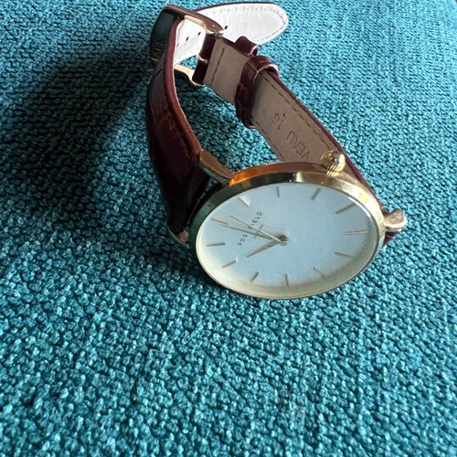 Rosefield women's watch used with brown leather strap