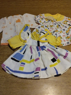 Doll dresses used, pack of 3 for large dolls