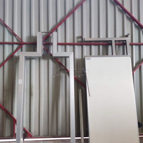 Sliding door for refrigeration chamber with transom, new