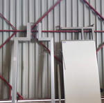 Sliding door for refrigeration chamber with transom, new