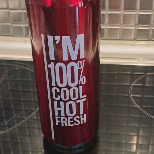 Stainless steel travel mug red metallic like new