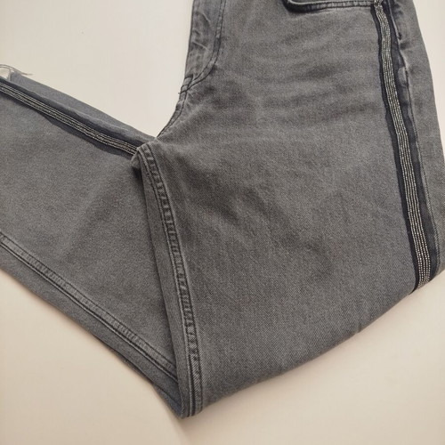 Acne Studios gray jeans like new with silver trim and frayed hem