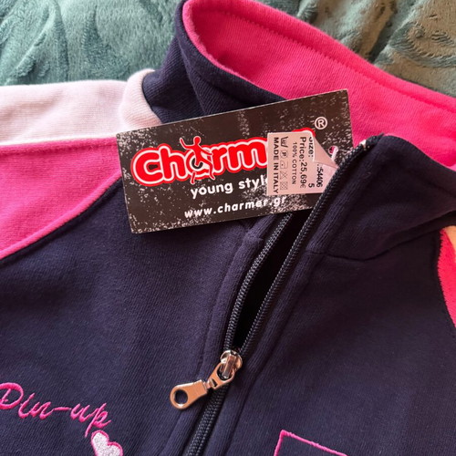 Children's cotton tracksuit set new, blue and pink for 5 years old
