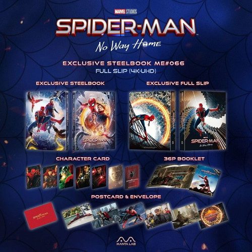 Spider-Man: No Way Home 4K SteelBook Manta Lab ME#66 Full Slip