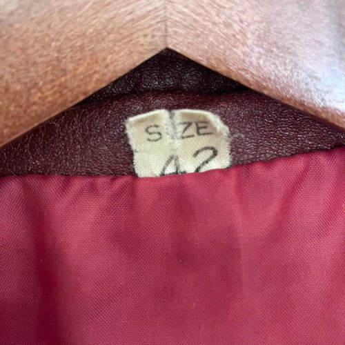 Vintage leather jacket used, size M, red